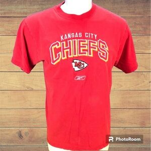 Vintage Reebok Kansas City Chiefs NFL Football Team Tee T Shirt Sz M Embroidered